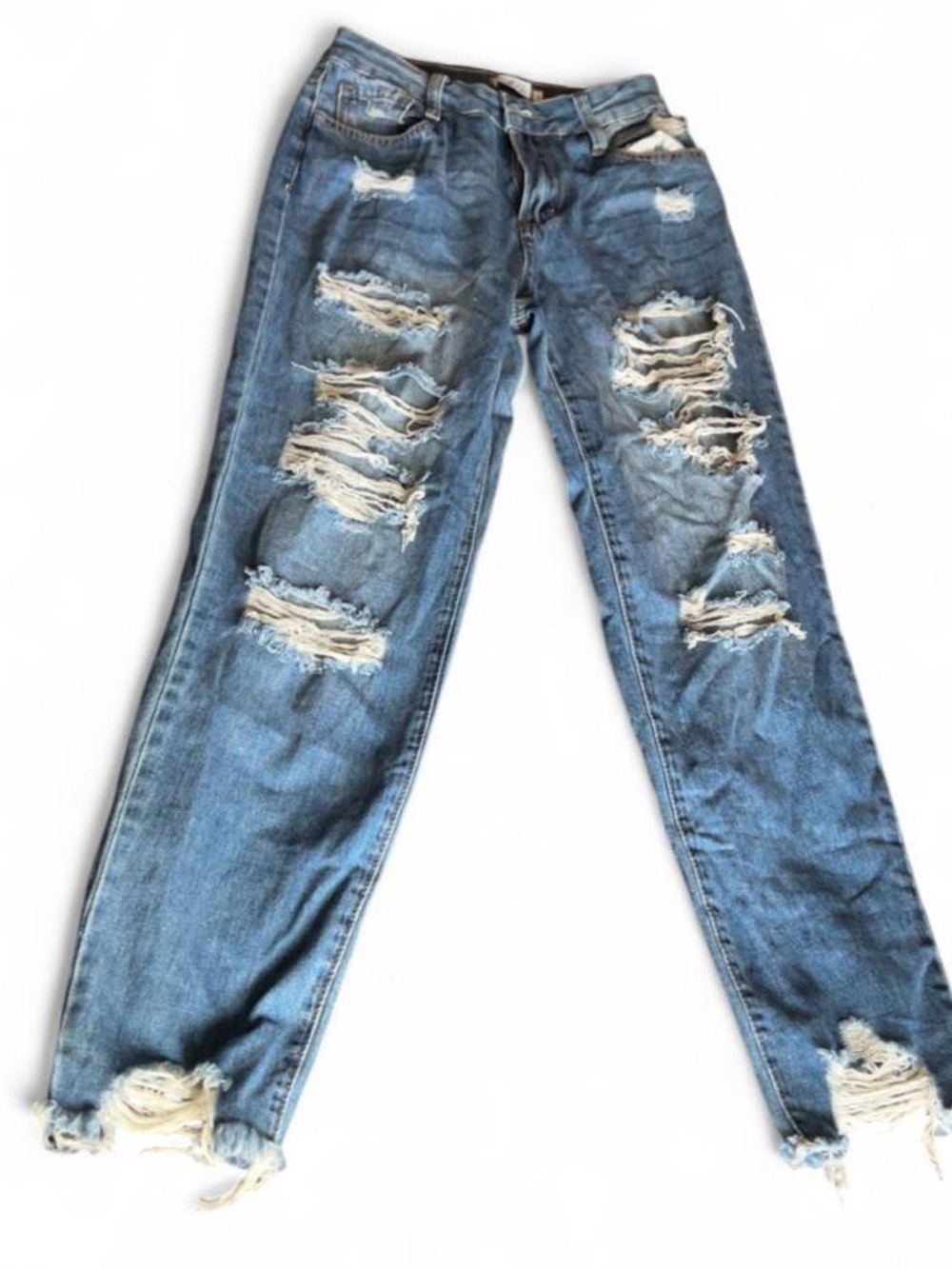 Rue21 Women's High-Rise Distressed Light Blue Jeans
